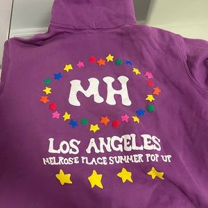 Rare Madhappy purple Melrose pop up hoodie with puffed stars